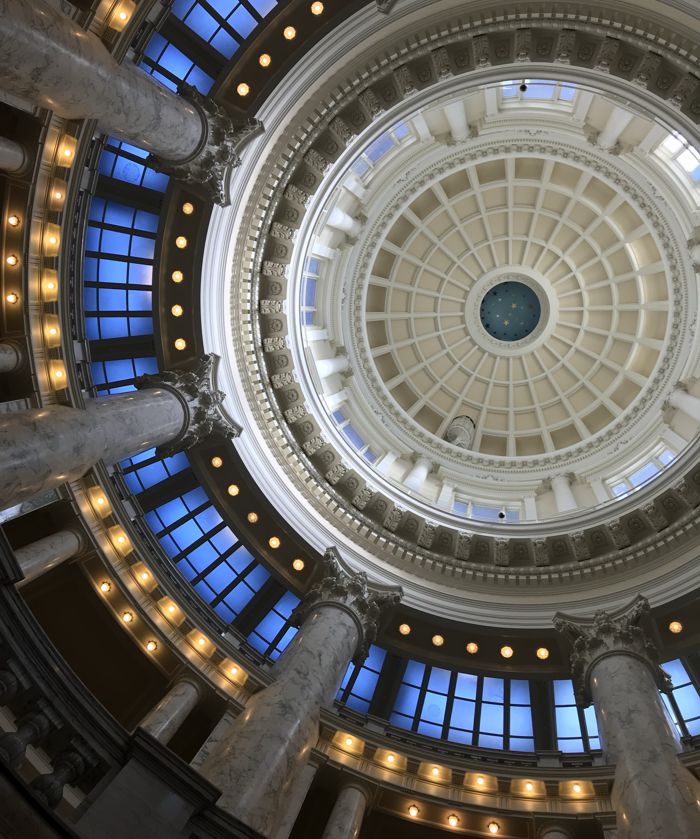 The dome of the Boise State Capital building.